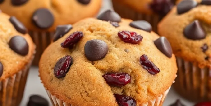 Muffins aux cerises et au chocolat