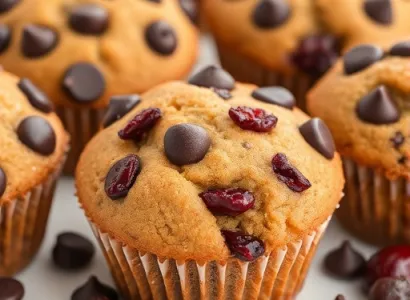 Muffins aux cerises et au chocolat