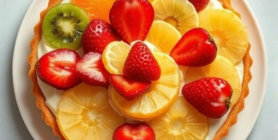 Tarte aux fruits et fromage à la crème