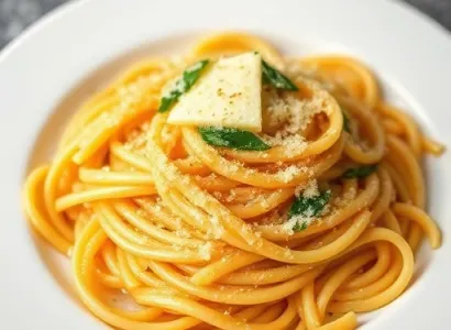 Linguini au beurre d'ail