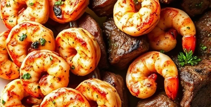 Brochettes de mer et de terre