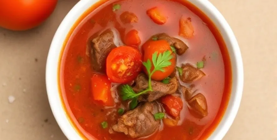 Soupe au bœuf et tomate