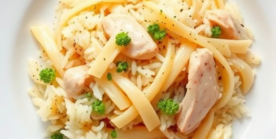 Riz au ail avec pâtes