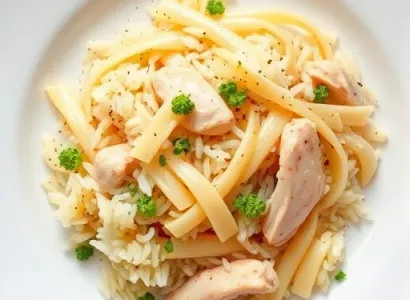 Riz au ail avec pâtes