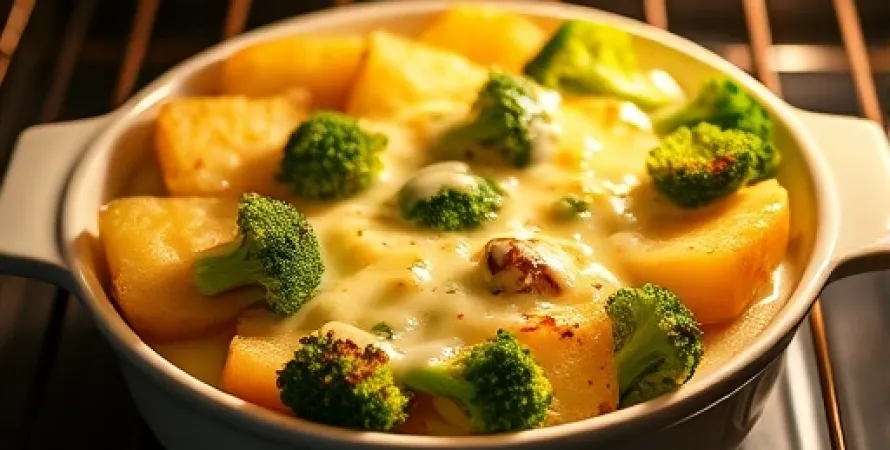 Gratin de pommes de terre et brocolis
