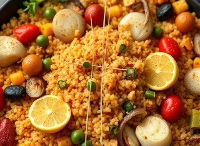 Paella de légumes au couscous