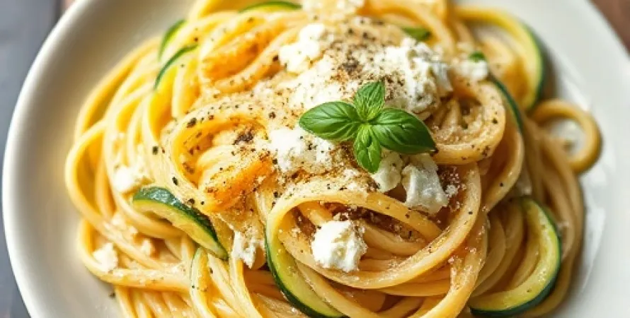 Pâtes au courgette et ricotta
