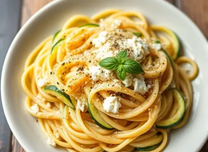 Pâtes au courgette et ricotta