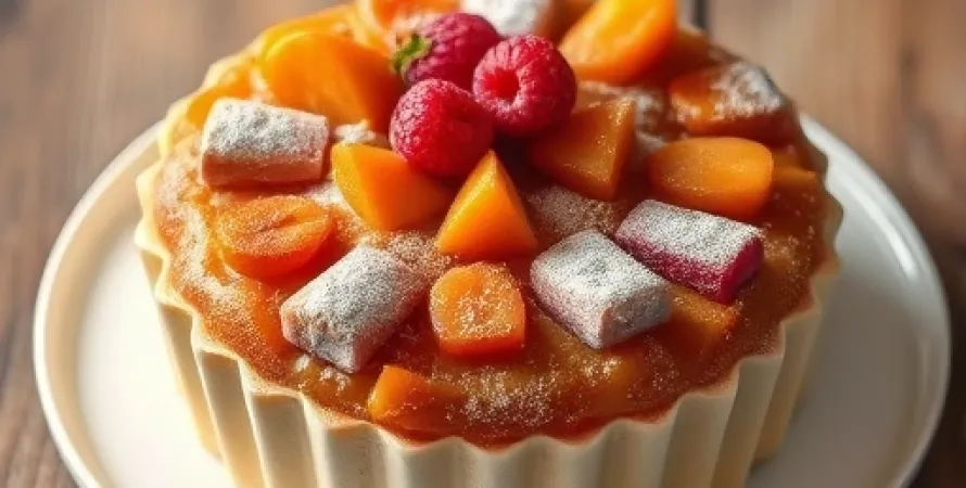 Gâteau aux abricots et myrtilles