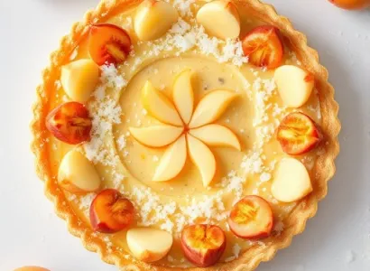 Tarte aux peches croustillante