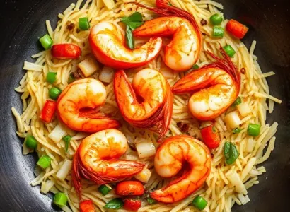 Riz frit au crevettes