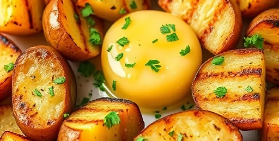 Pommes de terre grillées au beurre et ail
