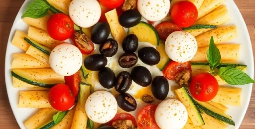 Pâtes au four aux olives et légumes