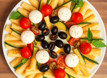 Pâtes au four aux olives et légumes