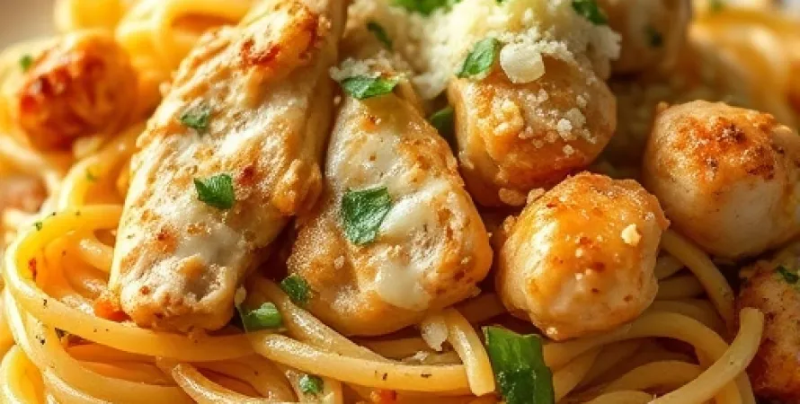 Poulet italien aux pâtes