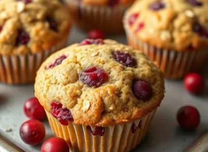 Muffins au citron et aux canneberges