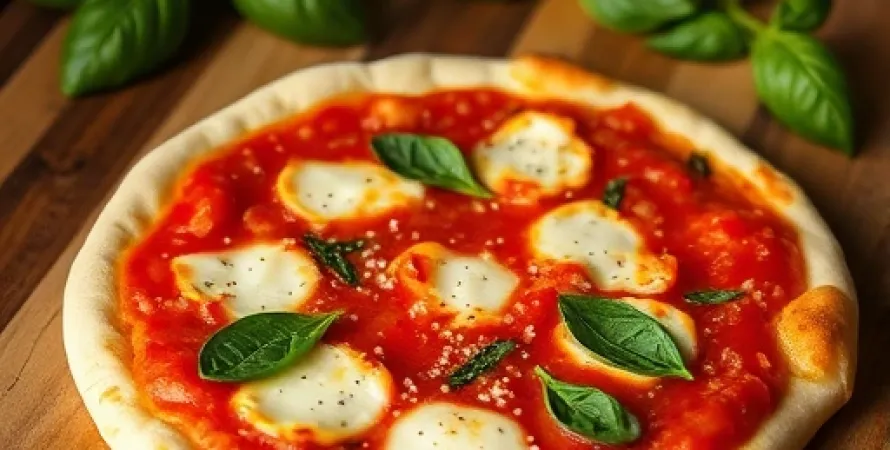 Pâte à pizza avec sauce tomate
