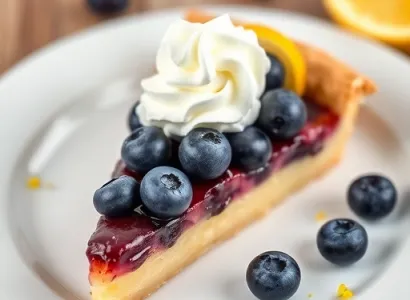 Tarte au citron et aux bleuets