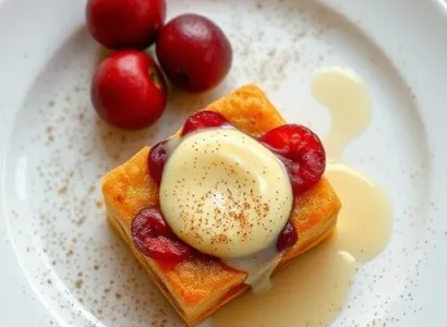 Pain perdu aux cerises séchées