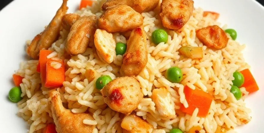 Poulet frit au riz