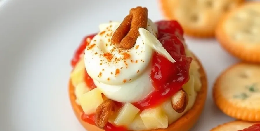 Amuse-gueule au fromage et framboise