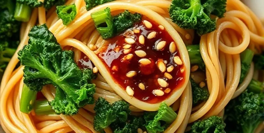Pâtes au sésame et au chou frisé