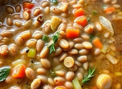 Potage de lentilles et d'orge