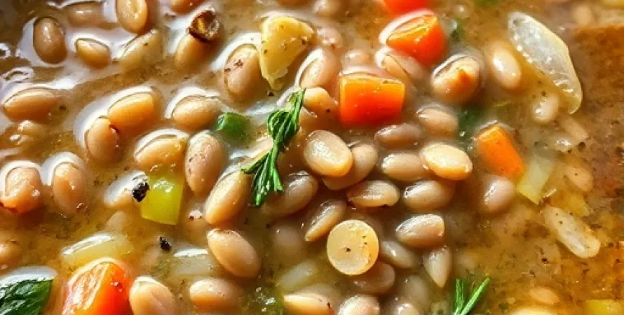 Potage de lentilles et d'orge