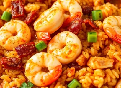 Jambalaya de crevettes et de crabe