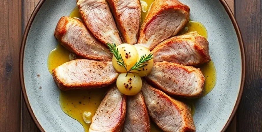 Côtes de porc au sirop de pêche