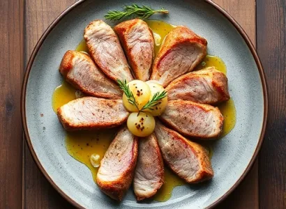 Côtes de porc au sirop de pêche