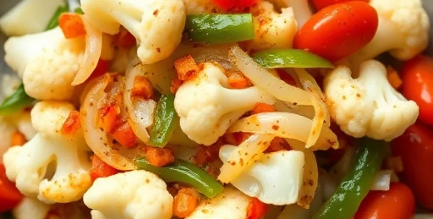 Chou-fleur aux tomates et piments verts