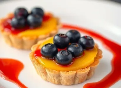 Tartes aux bleuets et mangues