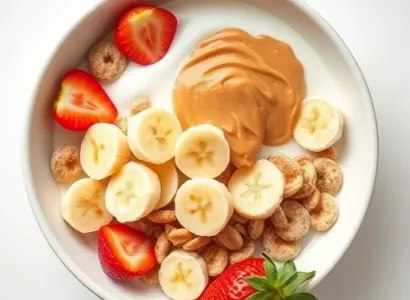 Petit déjeuner aux céréales et banane