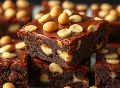 Brownies au fromage crémeux et arachides salées