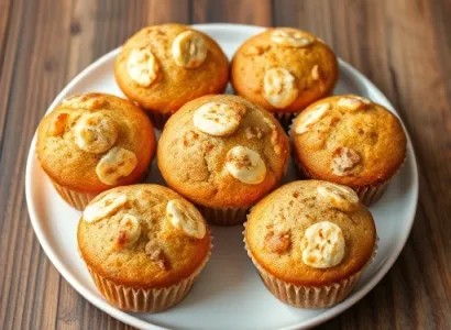 Muffins de banane aux céréales complètes