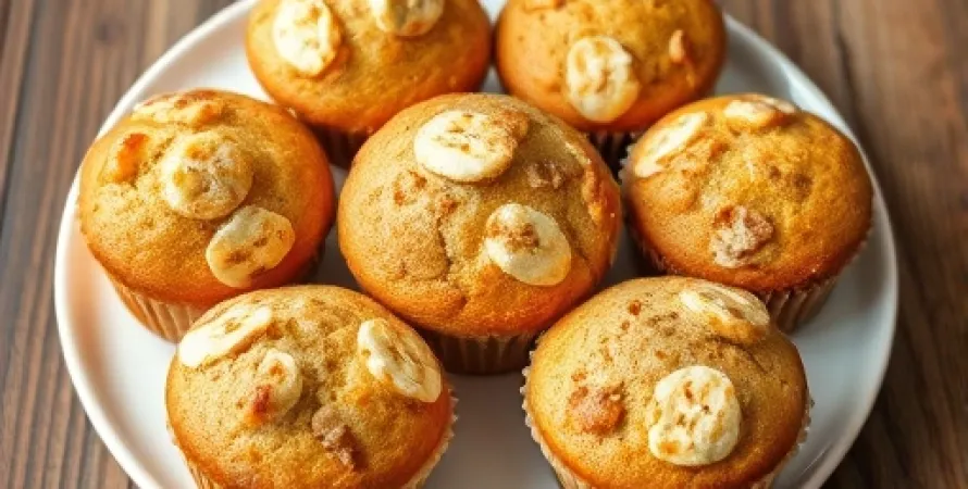 Muffins de banane aux céréales complètes