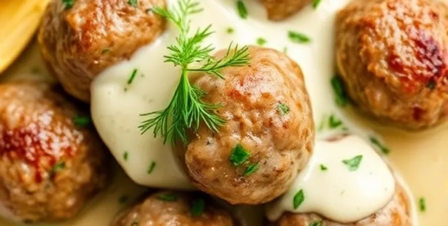 Boulettes de viande allemandes sauce crème aux aneth
