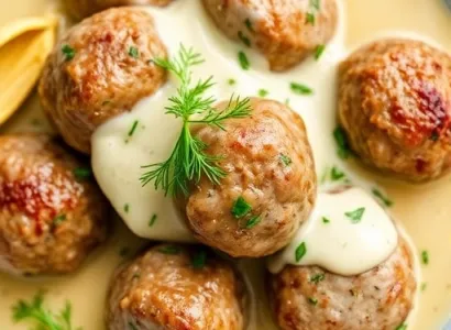 Boulettes de viande allemandes sauce crème aux aneth