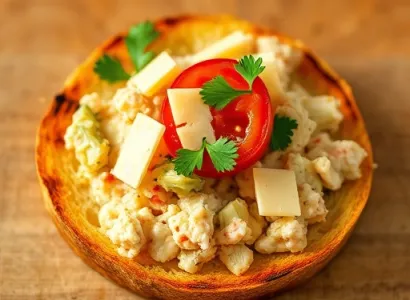 Tartine de crabes et artichauts
