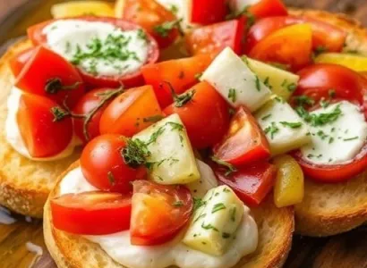 Bruschetta aux fromages et herbes