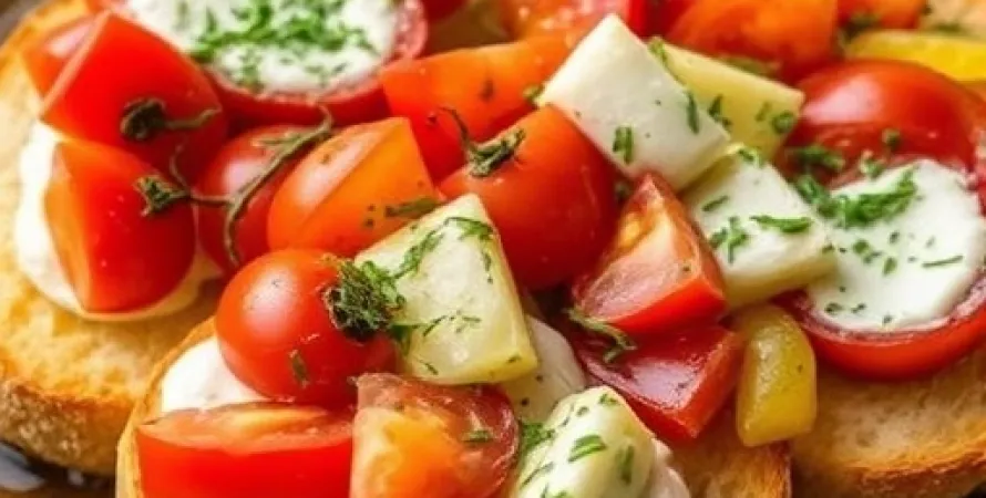 Bruschetta aux fromages et herbes