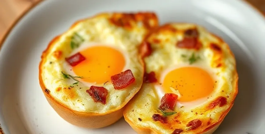 Pâtes aux oeufs et bacon léger
