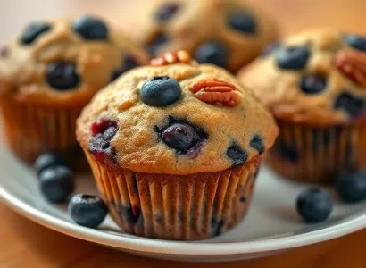 Muffins aux bleuets et pacanes