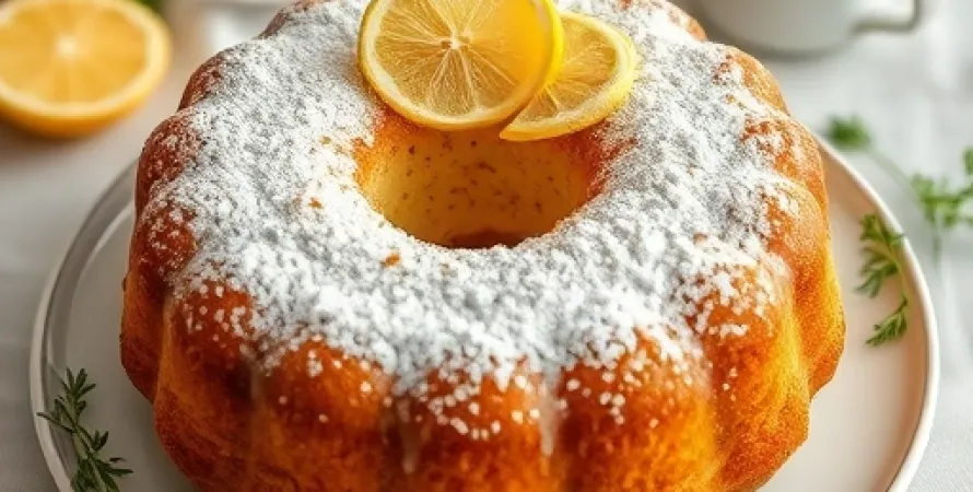 Gâteau aux herbes et au citron