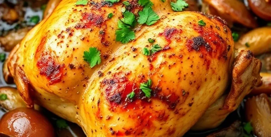 Poulet au four bierés