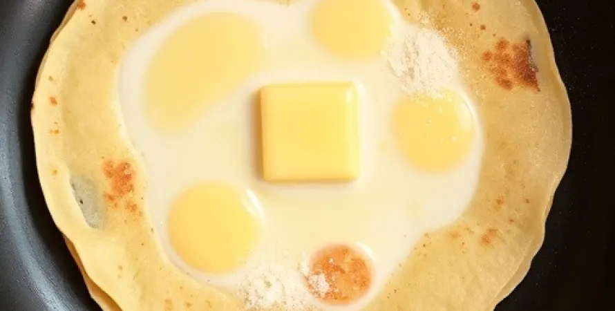 Crêpes aux œufs et au sucre