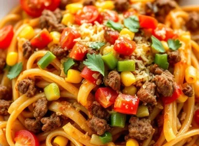 Pâtes au boeuf mexicain