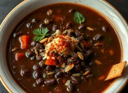 Soupe de légumes noirs et haricots