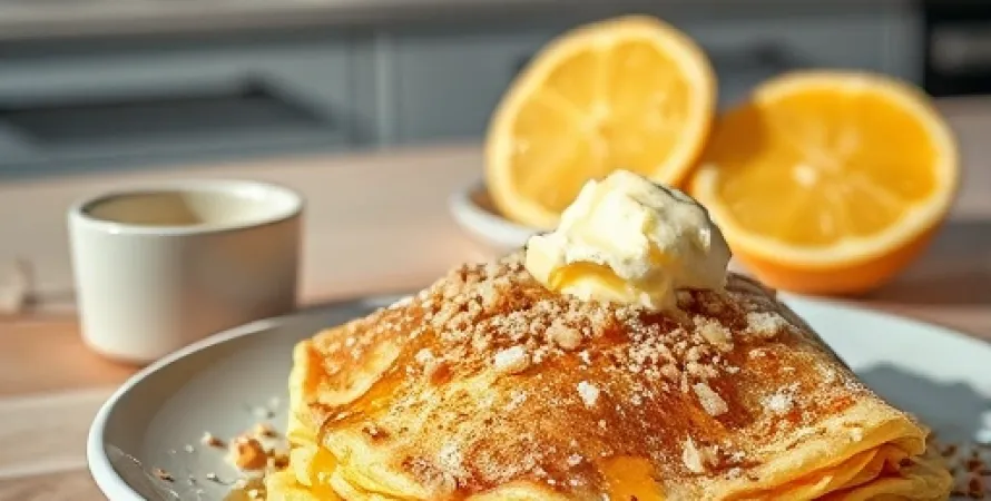 Crêpes aux graines de pavot et citron Meyer